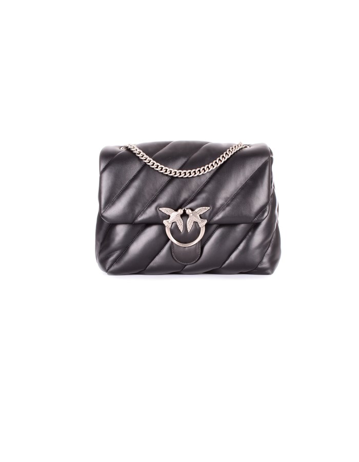 PINKO Shoulder Bags Black silver