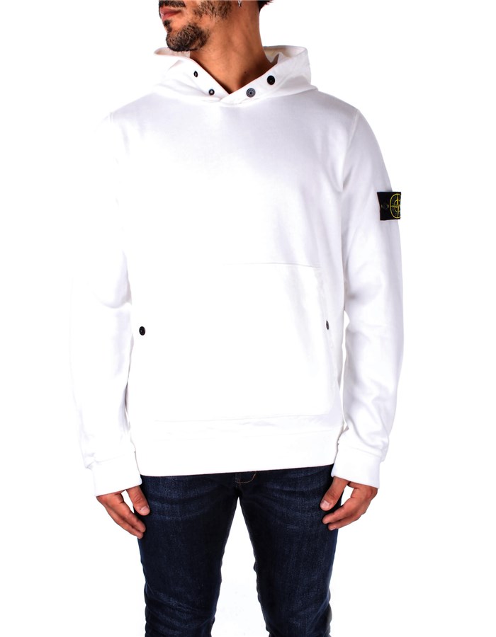 STONE ISLAND Hoodies white