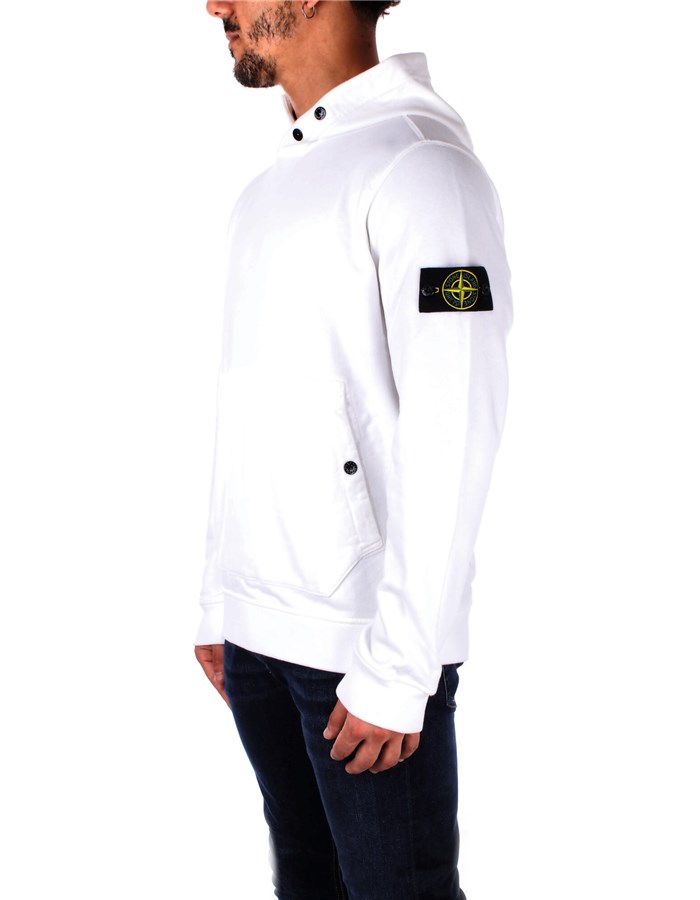 STONE ISLAND Hoodies white