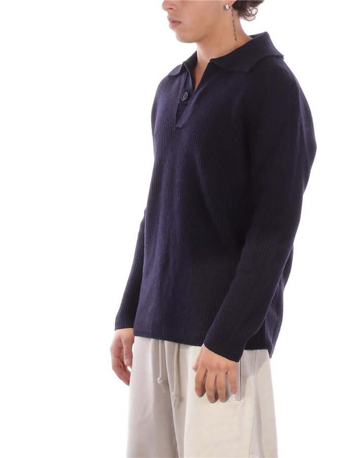 ALPHA STUDIO Maniche Lunghe Blu notte