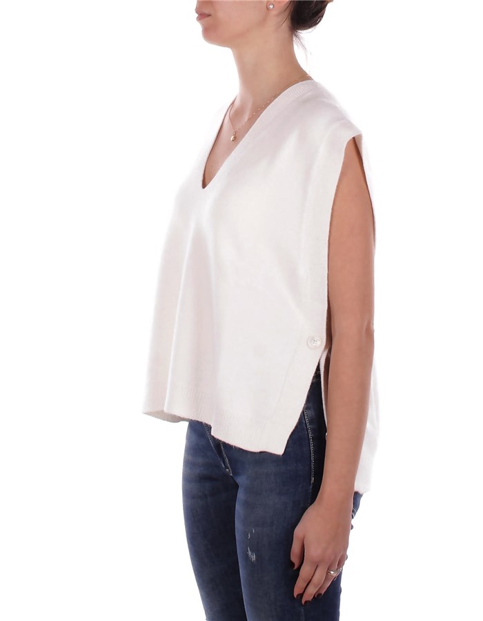 MANILA GRACE Gilet in maglia Off white