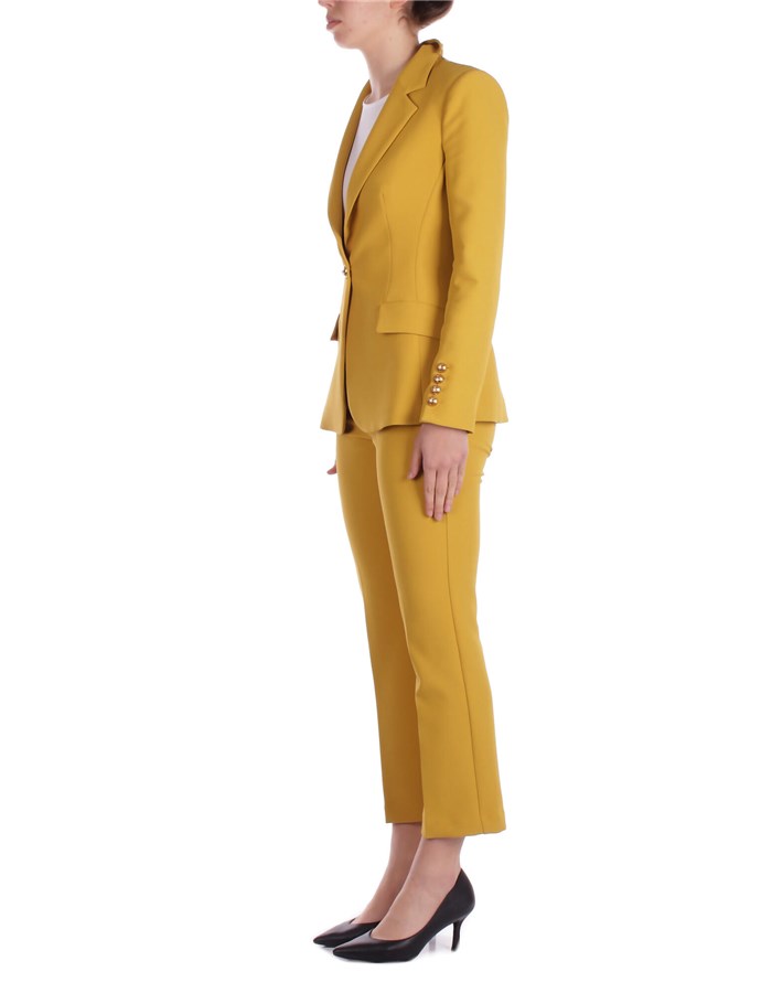 ELISABETTA FRANCHI Single-breasted suits Curry