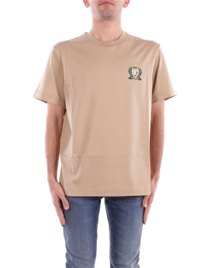 LACOSTE Short sleeve Beige