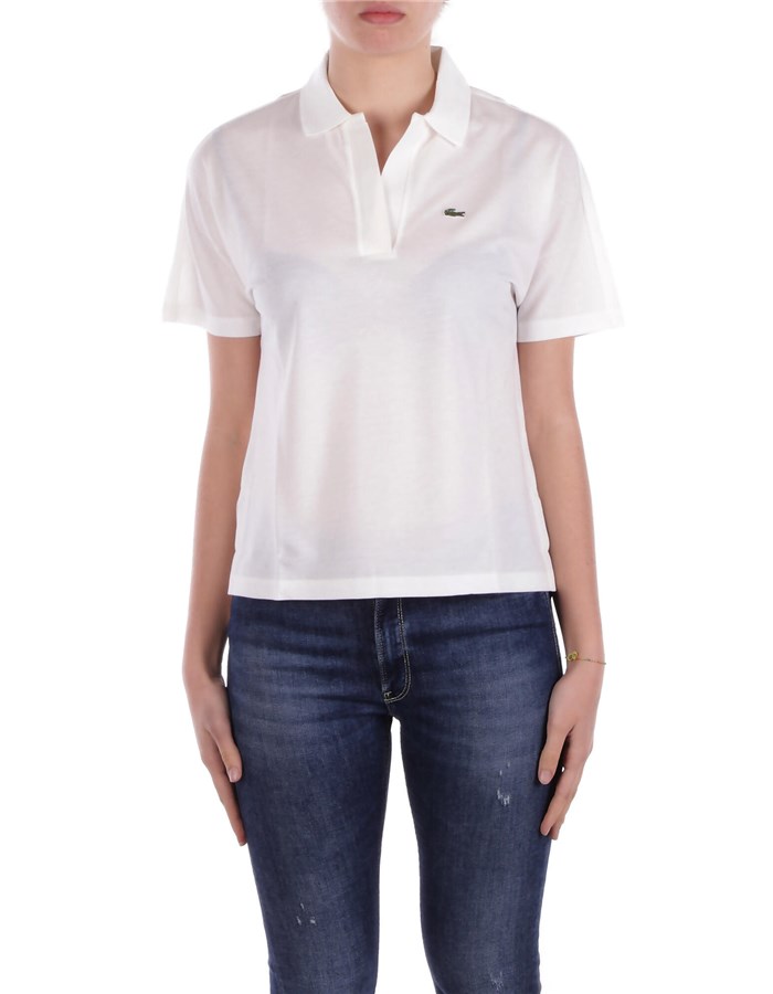 LACOSTE Short sleeves Cream