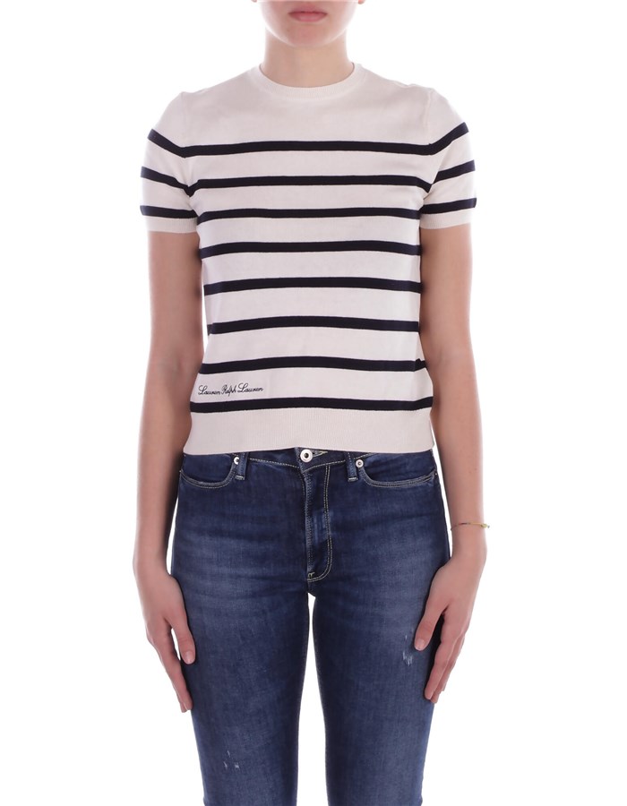 RALPH LAUREN Striped  Cream