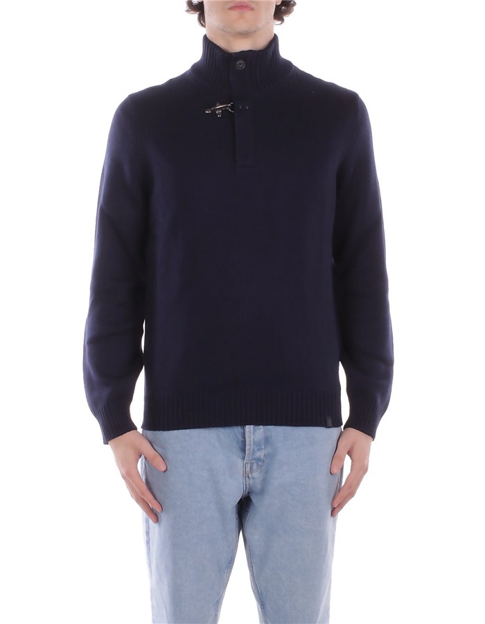 FAY Collo Alto Blu denim